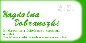 magdolna dobranszki business card
