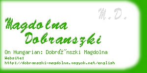 magdolna dobranszki business card